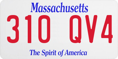 MA license plate 310QV4