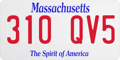 MA license plate 310QV5