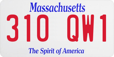 MA license plate 310QW1