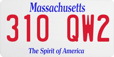 MA license plate 310QW2