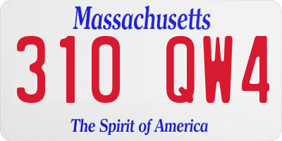 MA license plate 310QW4