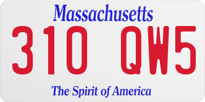 MA license plate 310QW5