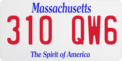 MA license plate 310QW6