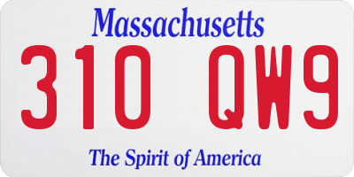 MA license plate 310QW9