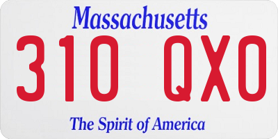 MA license plate 310QX0