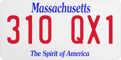 MA license plate 310QX1