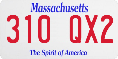 MA license plate 310QX2