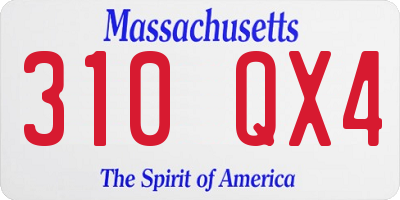 MA license plate 310QX4
