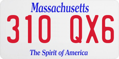 MA license plate 310QX6