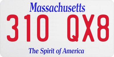 MA license plate 310QX8