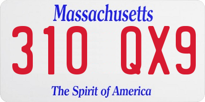 MA license plate 310QX9