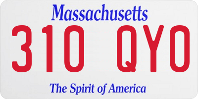 MA license plate 310QY0