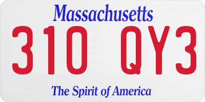 MA license plate 310QY3