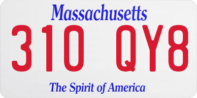 MA license plate 310QY8