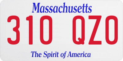 MA license plate 310QZ0