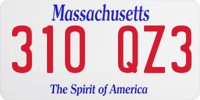 MA license plate 310QZ3