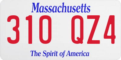 MA license plate 310QZ4
