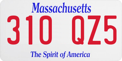 MA license plate 310QZ5