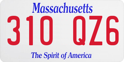 MA license plate 310QZ6