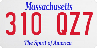 MA license plate 310QZ7