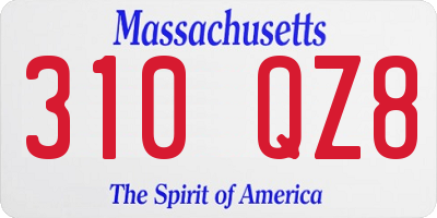 MA license plate 310QZ8