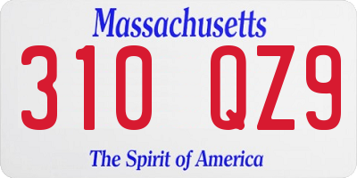 MA license plate 310QZ9