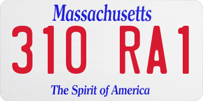 MA license plate 310RA1