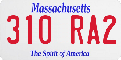 MA license plate 310RA2