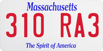 MA license plate 310RA3