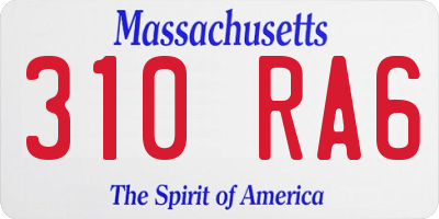 MA license plate 310RA6