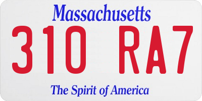 MA license plate 310RA7