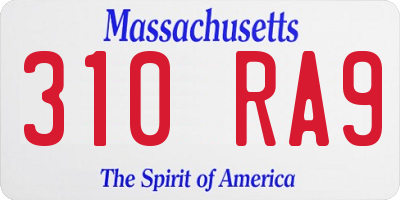MA license plate 310RA9