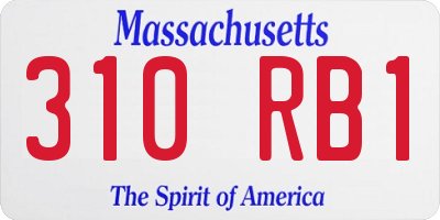 MA license plate 310RB1