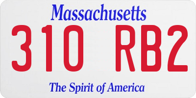 MA license plate 310RB2