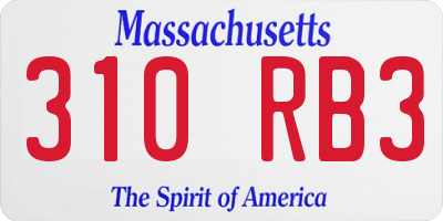 MA license plate 310RB3
