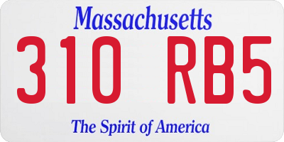 MA license plate 310RB5