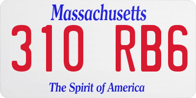 MA license plate 310RB6