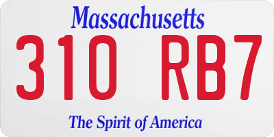 MA license plate 310RB7