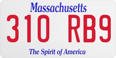 MA license plate 310RB9