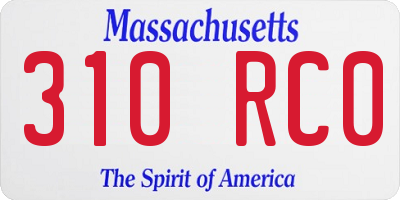 MA license plate 310RC0