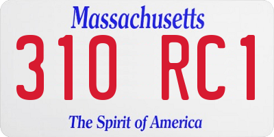 MA license plate 310RC1
