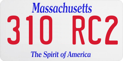 MA license plate 310RC2