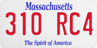 MA license plate 310RC4