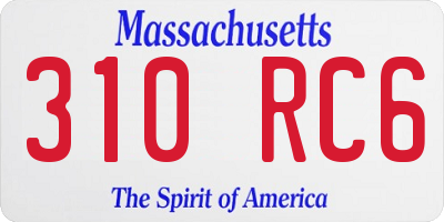 MA license plate 310RC6