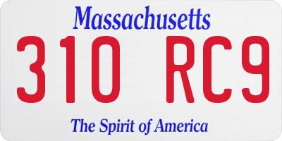 MA license plate 310RC9