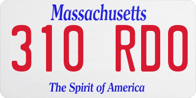 MA license plate 310RD0