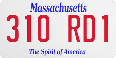 MA license plate 310RD1