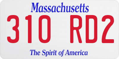 MA license plate 310RD2