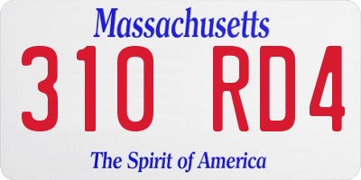 MA license plate 310RD4