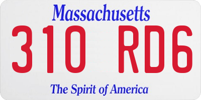 MA license plate 310RD6